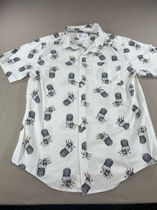 Hurley Other - Hurley Men’s S White Skull Pineapple Print Short Sleeve Button Down Stretch Fit
